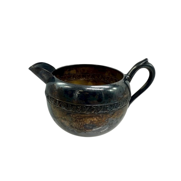 Teapot Creamer & Sugar Bowl Set F B Rogers Silver Over Copper Vintage DECOR ONLY - Picture 11 of 16